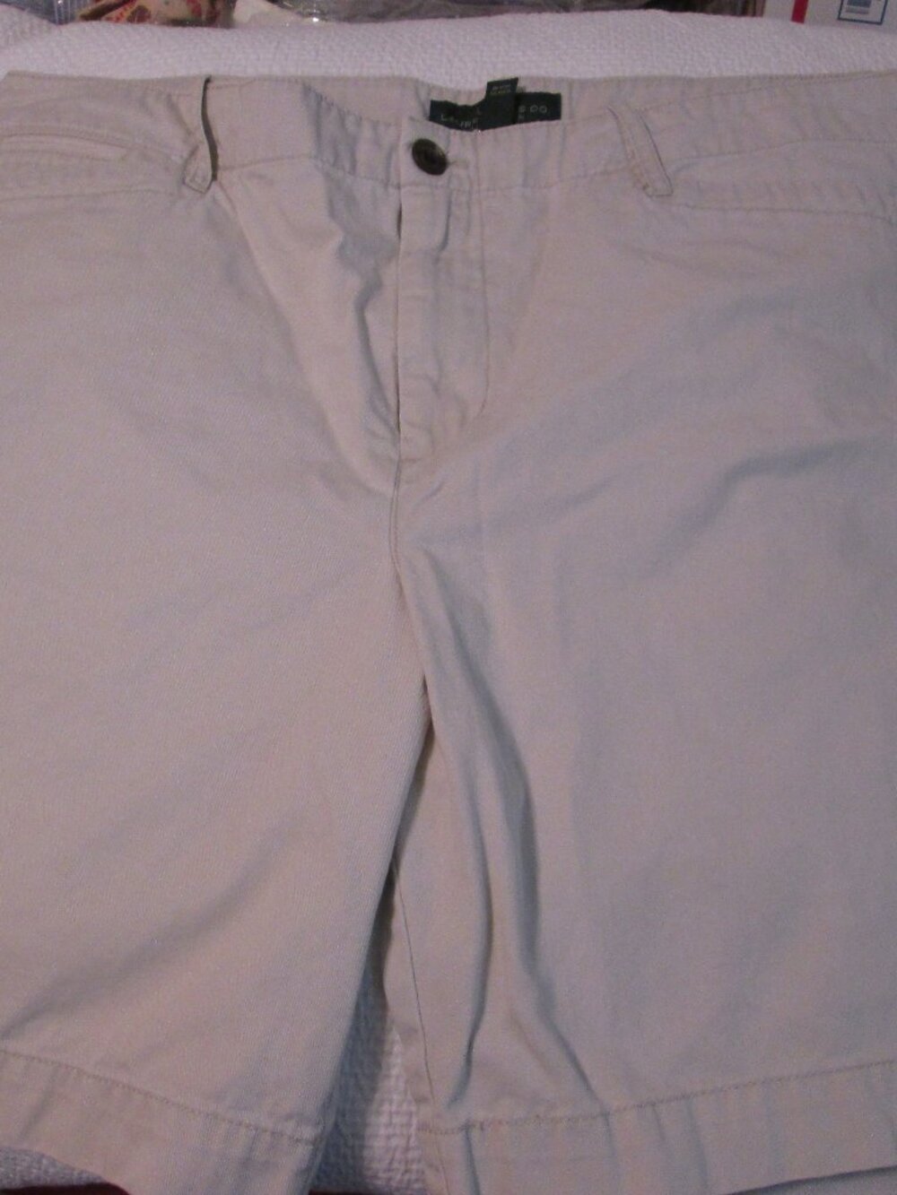 Preppy Lauren Jeans Co. Women's Off White Chino Bermuda Shorts Size 16